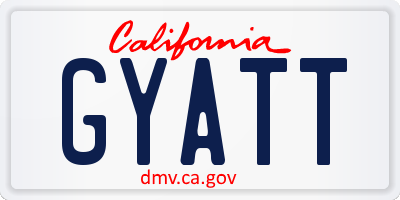 CA license plate GYATT