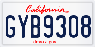 CA license plate GYB9308