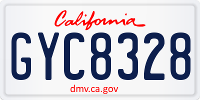 CA license plate GYC8328