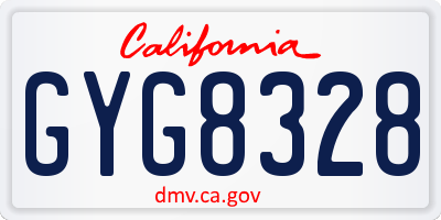 CA license plate GYG8328