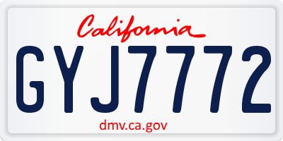 CA license plate GYJ7772