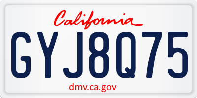 CA license plate GYJ8Q75