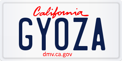 CA license plate GYOZA