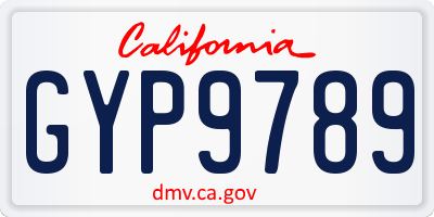 CA license plate GYP9789