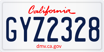 CA license plate GYZ2328