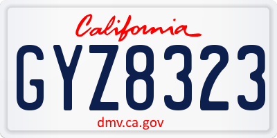 CA license plate GYZ8323