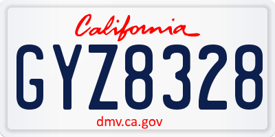 CA license plate GYZ8328