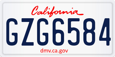 CA license plate GZG6584