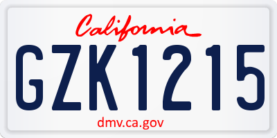 CA license plate GZK1215