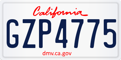 CA license plate GZP4775