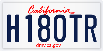 CA license plate H180TR