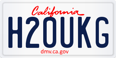 CA license plate H20UKG