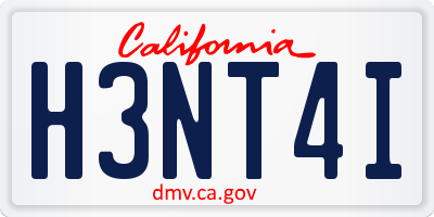 CA license plate H3NT4I