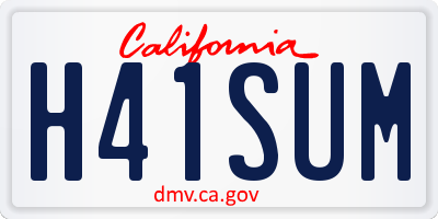 CA license plate H41SUM