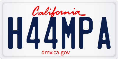 CA license plate H44MPA