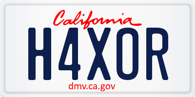 CA license plate H4XOR