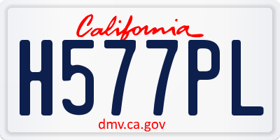 CA license plate H577PL