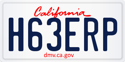 CA license plate H63ERP