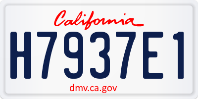 CA license plate H7937E1