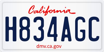 CA license plate H834AGC