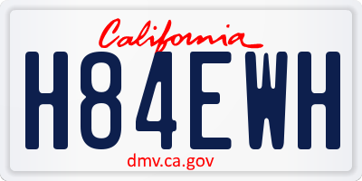 CA license plate H84EWH