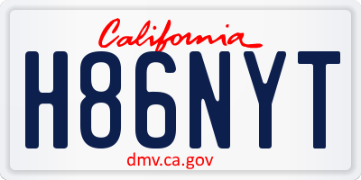 CA license plate H86NYT