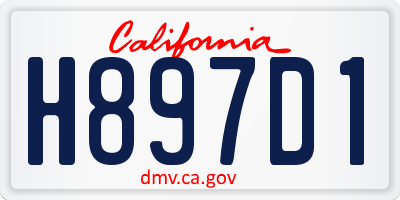 CA license plate H897D1