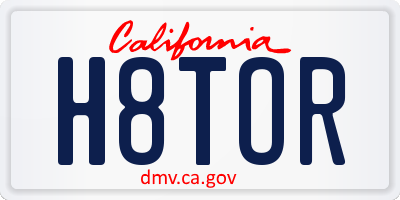 CA license plate H8TOR