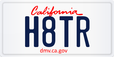 CA license plate H8TR