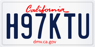 CA license plate H97KTU