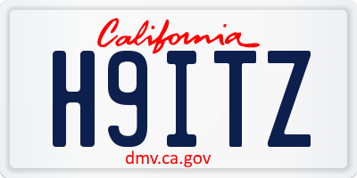 CA license plate H9ITZ