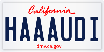 CA license plate HAAAUDI