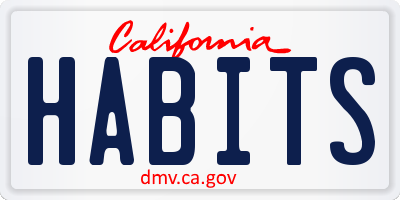 CA license plate HABITS