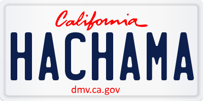 CA license plate HACHAMA