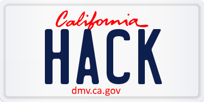 CA license plate HACK