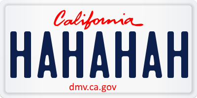 CA license plate HAHAHAH