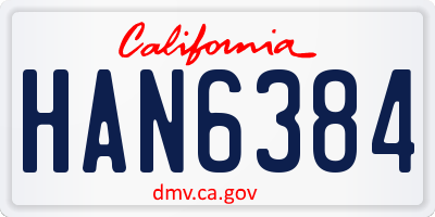 CA license plate HAN6384