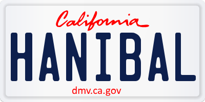 CA license plate HANIBAL