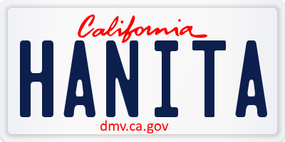 CA license plate HANITA