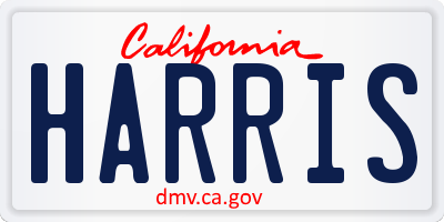 CA license plate HARRIS