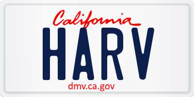 CA license plate HARV