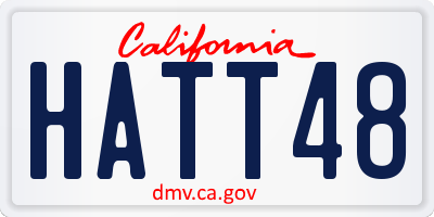 CA license plate HATT48