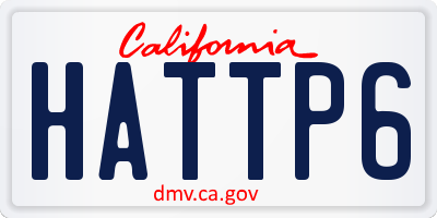 CA license plate HATTP6