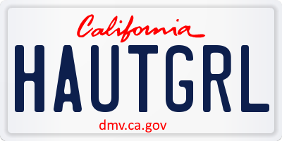 CA license plate HAUTGRL