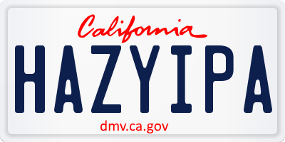 CA license plate HAZYIPA