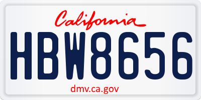 CA license plate HBW8656