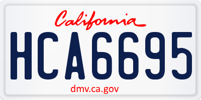 CA license plate HCA6695