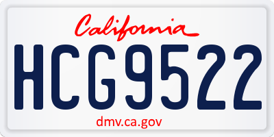 CA license plate HCG9522