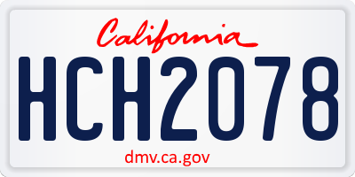 CA license plate HCH2078