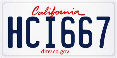 CA license plate HCI667